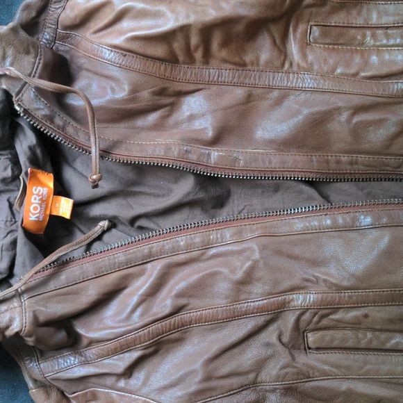 Michael kors leather hooded jacket s/m - Picture 5 of 6
